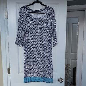 Hatley Black and White Dress with Blue Trim